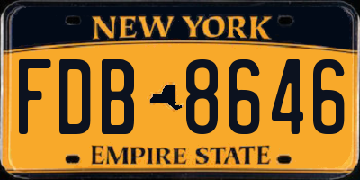 NY license plate FDB8646