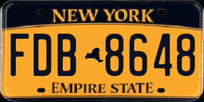 NY license plate FDB8648