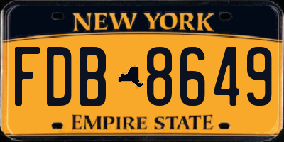 NY license plate FDB8649