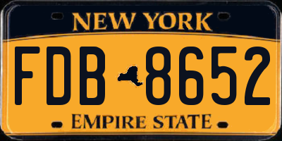 NY license plate FDB8652