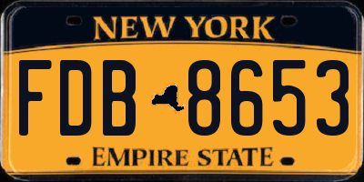 NY license plate FDB8653