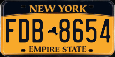 NY license plate FDB8654