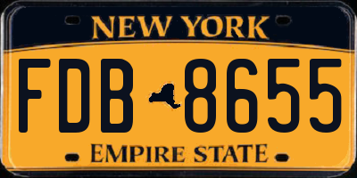 NY license plate FDB8655