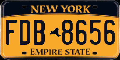 NY license plate FDB8656