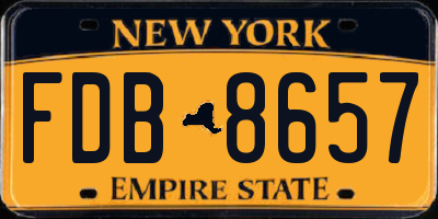 NY license plate FDB8657