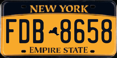 NY license plate FDB8658
