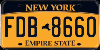 NY license plate FDB8660