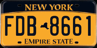 NY license plate FDB8661