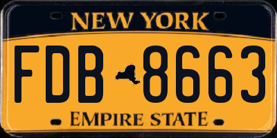 NY license plate FDB8663