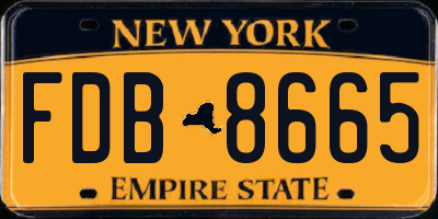 NY license plate FDB8665