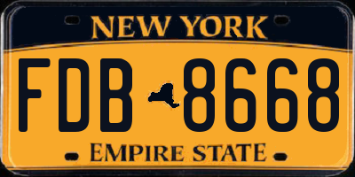 NY license plate FDB8668