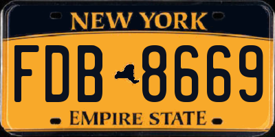 NY license plate FDB8669