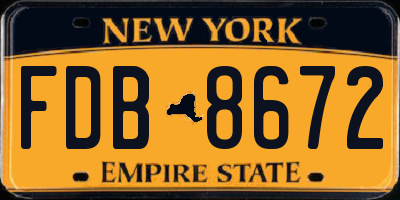 NY license plate FDB8672