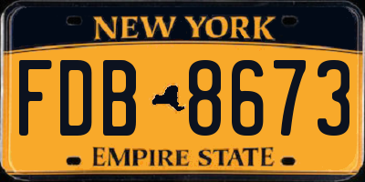 NY license plate FDB8673