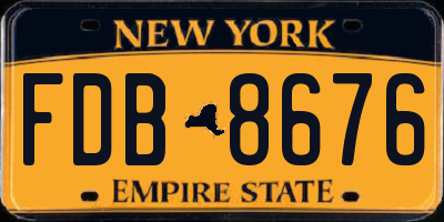NY license plate FDB8676