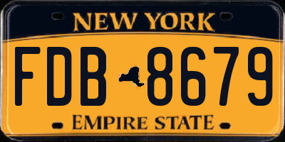 NY license plate FDB8679