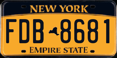 NY license plate FDB8681