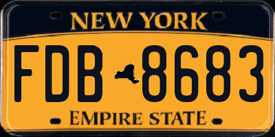 NY license plate FDB8683