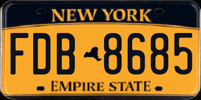 NY license plate FDB8685
