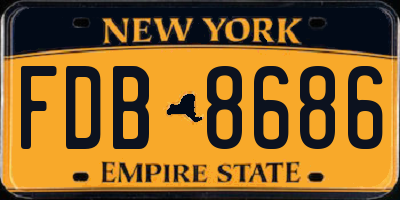 NY license plate FDB8686