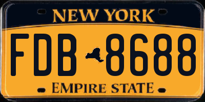 NY license plate FDB8688