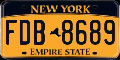 NY license plate FDB8689