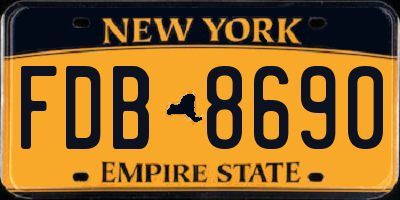 NY license plate FDB8690