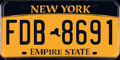 NY license plate FDB8691