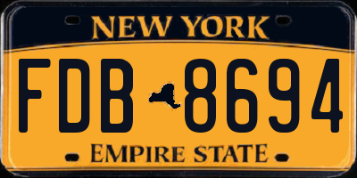 NY license plate FDB8694