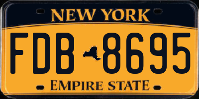 NY license plate FDB8695