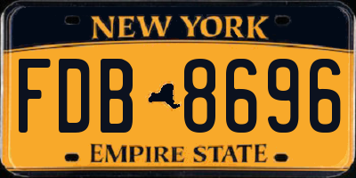 NY license plate FDB8696