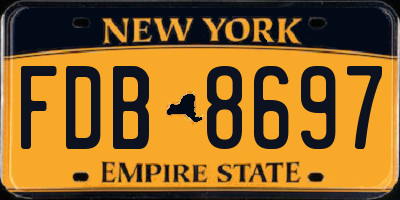 NY license plate FDB8697