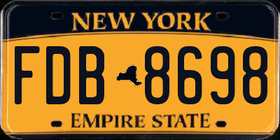 NY license plate FDB8698