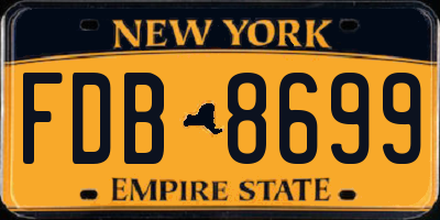 NY license plate FDB8699
