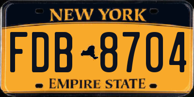 NY license plate FDB8704