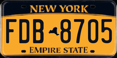 NY license plate FDB8705