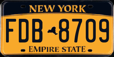 NY license plate FDB8709