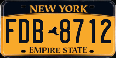 NY license plate FDB8712