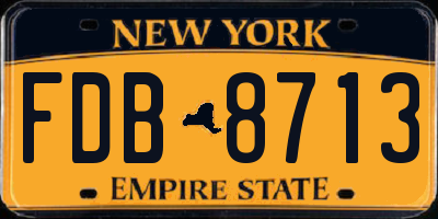 NY license plate FDB8713