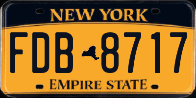NY license plate FDB8717