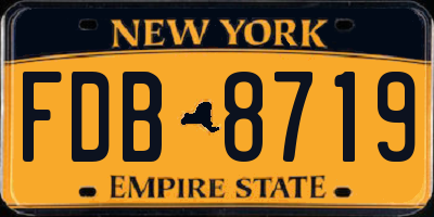 NY license plate FDB8719