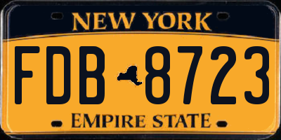 NY license plate FDB8723