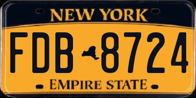 NY license plate FDB8724