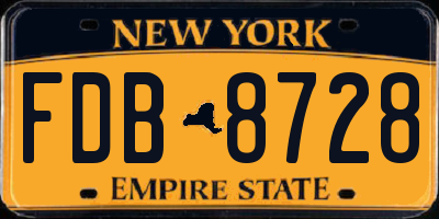 NY license plate FDB8728