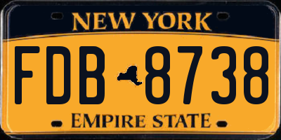 NY license plate FDB8738