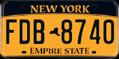 NY license plate FDB8740
