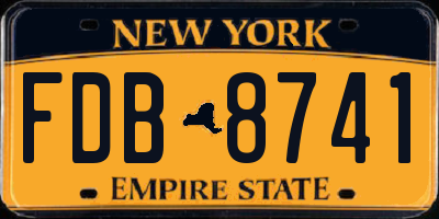 NY license plate FDB8741