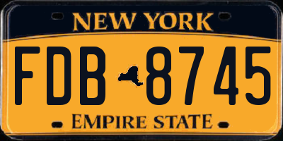 NY license plate FDB8745