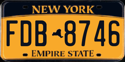 NY license plate FDB8746