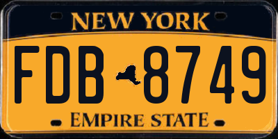 NY license plate FDB8749